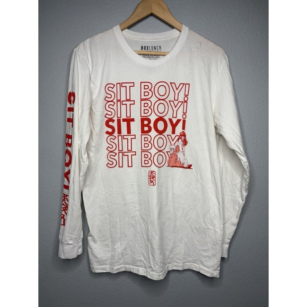Inuyasha SIT BOY! Japanese Anime Manga Long Sleeve Cotton Shirt MEDIUM BOXLUNCH